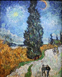Camino rural en Provenza de noche, 1890