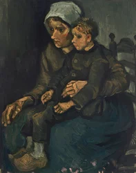 Mujer campesina con niño en su regazo, 1885