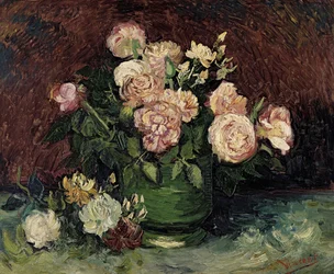 Rosas y peonías, 1886