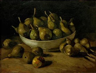 Naturaleza muerta con un cuenco de barro y peras, 1885