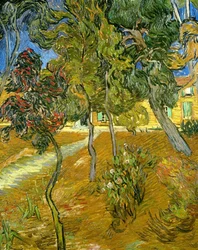 Árboles en el jardín del asilo, 1889
