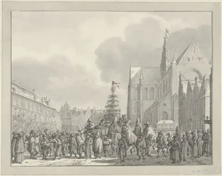Llegada de los franceses al Grote Markt de Haarlem, 1795