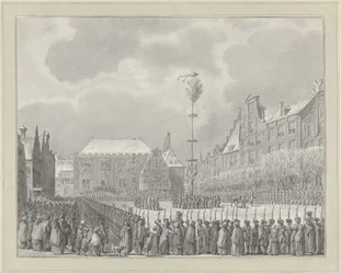Abolición de la Stadtholdership en Grote Markt en Haarlem, 1795
