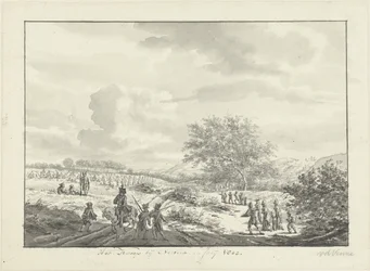 Campamento del ejército en las dunas cerca de Overveen en julio de 1803 The Camp cerca de Overveen, en julio de 1803 (título sobre el objeto)