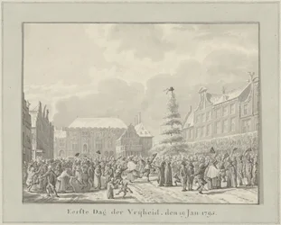 Revolución en Haarlem, 19 de enero de 1795 Primer Día de la Libertad, el 19 de enero. 1791 (título sobre el objeto)