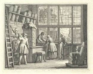 Interior de una tienda de telas