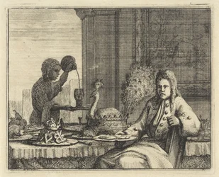 Hombre en una mesa puesta