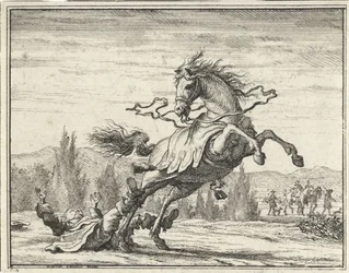 Hombre se cae de un caballo