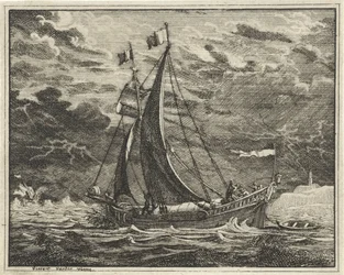 Barco en clima ominoso