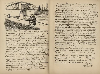 Facsímil de una carta de Vincent Van Gogh a Emile Bernard el 18 de marzo de 1888, del libro 