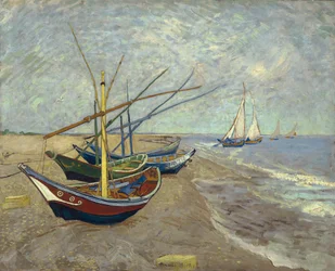 Barcos de pesca en la playa de Saintes-Maries-de-la-Mer