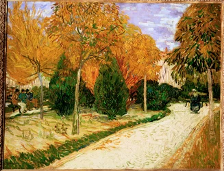 Jardín en otoño, o Parque público (pintura sobre lienzo)