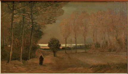 Paisaje otoñal al atardecer