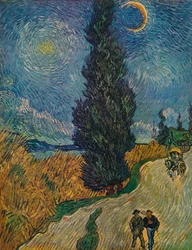 La carretera con cipreses, 1890