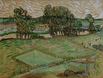 Paisaje con puente sobre el Oise