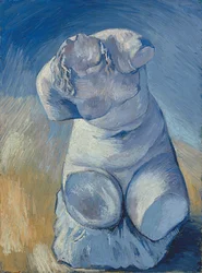 Estatuilla de yeso: torso femenino, vista frontal, 1887