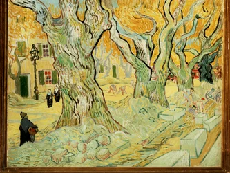 Trabajadores de la carretera en Saint Remy (óleo sobre lienzo)