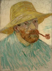 Autorretrato con sombrero de paja