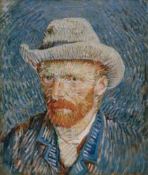 Autorretrato con sombrero de fieltro gris