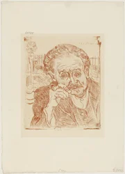 El hombre de la pipa (Retrato del Dr. Paul Gachet), c.1890-1909 (aguafuerte sobre papel)
