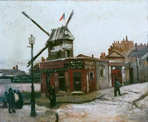 El molino de viento de la Galette visto desde la rue Girardon