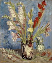 Jarrón con gladiolos y ásteres. 1886