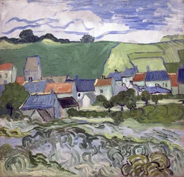 Vista de Auvers sur Oise (Auvers-sur-Oise) (Francia) - Pintura de Vincent van Gogh (1853-1890), óleo sobre lienzo