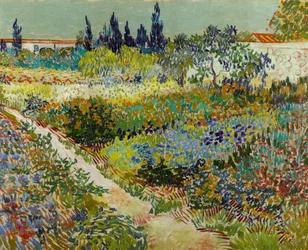 ""Vista del jardín de flores con sendero"" (Jardín de flores con sendero) Pintura de Vincent van Gogh (1853-1890) 1888 Gemeentemuseum Den Haag, La haya, Países Bajos