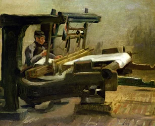 Tejedor en el telar, mirando a la derecha, 1884