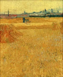 Campo de trigo con vista a Arles