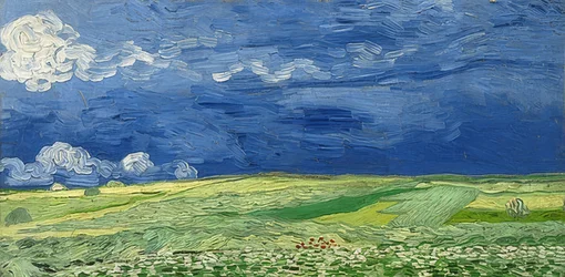 Campo de trigo bajo un cielo tormentoso. 1890