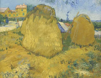 Montones de trigo en Provenza, c.1888 (óleo sobre lienzo)
