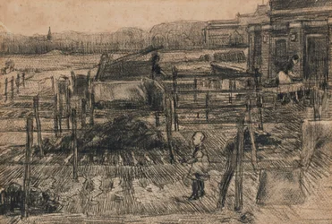 Patios traseros con dos figuras (1882)