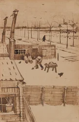 Vista desde la ventana del estudio de Vincent en invierno I (1883)