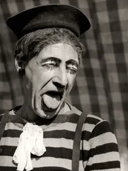 Retrato de un payaso, Italia, c.1950 (gelatina de plata)