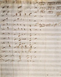 Partitura manuscrita para la ópera Beatrice di Tenda, de Vincenzo Bellini (1801-1835)