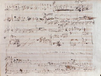 Página de partituras de El pirata, ópera de Vincenzo Bellini