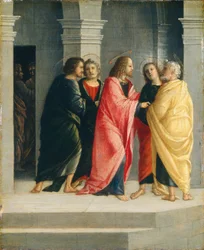 Cristo instruyendo a Pedro y Juan para preparar la Pascua