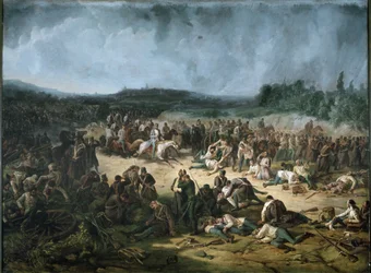 El campamento austriaco tras la batalla de Solferino (óleo sobre lienzo)
