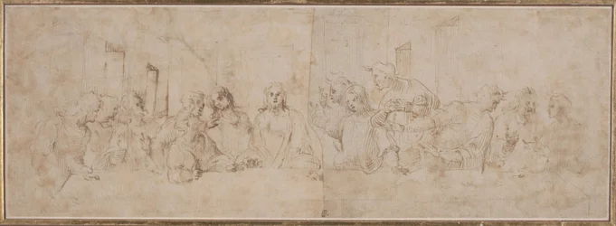 a) La Última Cena; b) Putti, c.1515 (dibujo a pluma y tinta)