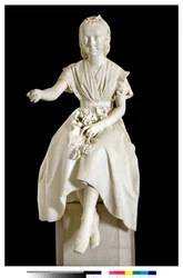 Retrato de la Marquesa Virginia Busti Porro como una niña o joven dama ofreciendo una flor