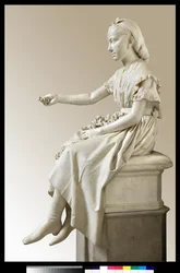 Retrato de la Marquesa Virginia Busti Porro como una niña o joven dama ofreciendo una flor