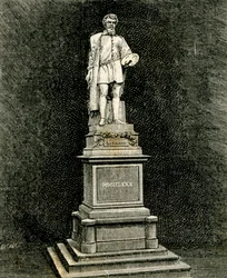Monumento a Antonio Allegri da Correggio, obra de Vincenzo Vela (1820-1891), Correggio, Emilia-Romaña, Italia.