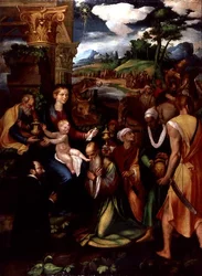 Adoración de los Magos con un donante
