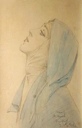 Diana Cooper de perfil y la Madonna en 
