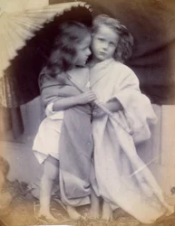 Paul y Virginia bajo una sombrilla, c.1855-65