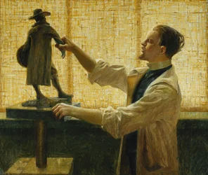 El escultor Carl Eldh en su estudio, 1908