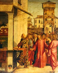 La llamada de Cristo a San Mateo, de Vittore Carpaccio (hacia 1465-1525 o 1526). Escuela de San Giorgio degli Schiavoni, Venecia.
