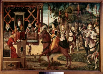 Embajada de Hipólita, Reina de las Amazonas, en Teseo, Rey de Atenas