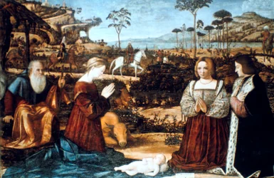 Sagrada Familia con dos donantes, 1505